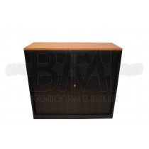 Roldeurkast Inofel 105 x 120 x 45 cm zwart / eiken top 